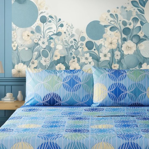 Set lenzuola meridiani azzurro - set,