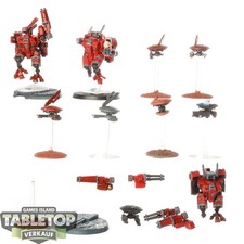 Tau Empire - 3 x XV8 Crisis Battlesuit Team klassisch - teilweise bemalt