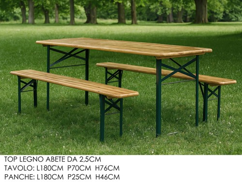 Tavolo 180x70cm panchine - tavolo,