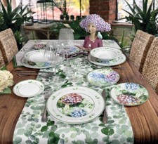 Servizio Piatti 6 Persone BRANDANI Flora Set 18 Pezzi Porcellana Fiori Floreale