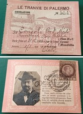 Tessera Tram Tramway Ferrovie Tranvie Di Palermo 1929 Zisa Leoni Mondello Rara