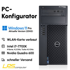 Dell Precision T3620 Windows 11 Pro Tower PC i7-7700K 4,2 GHz WLAN SSD Nvidia