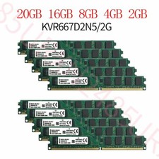 20 GB 16 GB 8 GB 4 GB 2 GB PC2-5300U DDR2 DIMM KVR667D2N5/2G di RAM per Kingston ZT DE