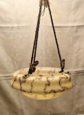 Lampadario / Porta vaso da Appesa realizzato in Vetro Opalino Striato