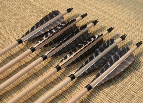 Frecce legno con piume - legno, 32"