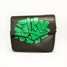 FASPEA MILANO BORSA ARTIGIANALE DIPINTA A MANO DONNA MARRONE