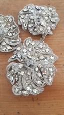 3 Art DECO FRENCH RHINESTONE