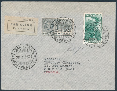 1935 volo roma - lug), roma-parigi