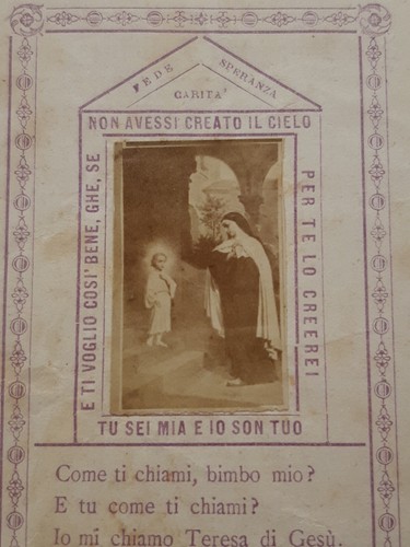 Antico santino santa - santa, teresa
