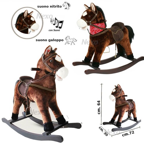 Cavallo dondolo peluche con - a,