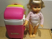 vecchia bambola vintage d epoca SBRODOLINA con trolley CUCINA DA VIAGGIO frigo