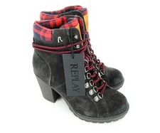 REPLAY Donna Tacchi Stivali EU36 Camoscio Marrone Pizzo Casual Tacco Scarpe