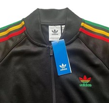 Adidas Originals Superstar Uomo Taglia S SMALL SST Giacca Rasta Giamaica 3 Strisce