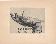 Exlibris Ex Acquaforte Georg Oskar Erler 1871-1950 Nudo Femminile Atto 17921