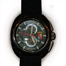 LOCMAN Crono Cassa in Titanio  e Carbonio, Cinturino in nero con borsa originale