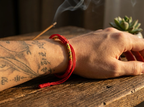 Bracciale tibetano rosso - tibetano,