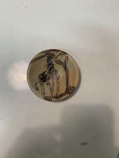 Piattino marmo inciso dipinto giraffa 10 cm (3.9”) svuotatasche vintage