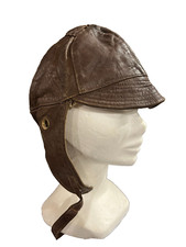 Cuffia in pelle Casco Vintage moto d'epoca caschetto motociclista pilota epoca