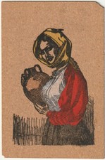 COSTUME SARDO - CARTOLINA IN SUGHERO -49375-