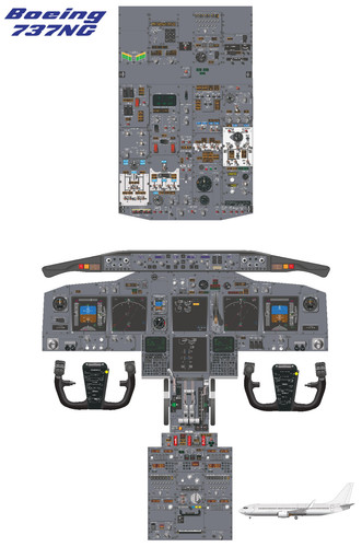 Boeing 737 cockpit poster - boeing,