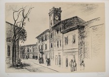 Ferruccio Mataresi: Via per la Piazza (2) (firmato a mano)