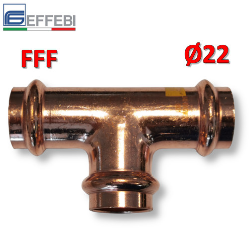 Raccordo tee fff 22x22x22 - Ø,
