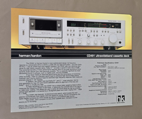 Brochure harmon kardon cd491 - brochure, harmon/kardon