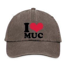 Cappellino vintage I Love MUC Monaco cuore rilassato