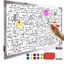 Lavagna Magnetica Cancellabile Bianca XL 90x60 da Muro per Ufficio Memo Calamite