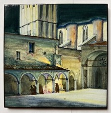 PIASTRELLA MATTONELLA CERAMICA FARINA FAENZA PER ULISSE ROSSI ASSISI ANNI 30