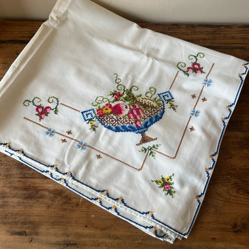 Vintage embroidered cross - vintage,