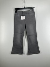 ZARA bambino ragazza mini svasato taglia 9 grigio pantalone leggings elasticizzato fondo jeans