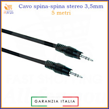 Cavo audio jack 3.5 maschio maschio aux stereo filo 3.5mm 5 mt metri per cuffie