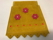 BORSELLINO VERO CAMOSCIO PORTA OGGETTI/TRUCCHI/GIOIE/CARTE BORSA MONETE