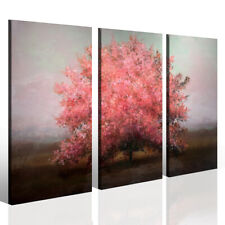 3 Quadri moderni Colorful Tree stampa su tela canvas stile pittura a olio
