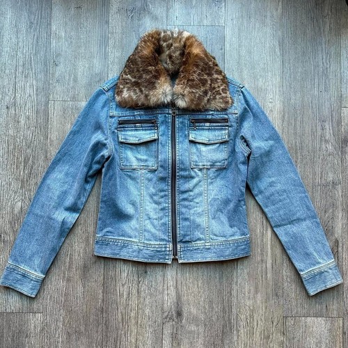 Giacca denim pelliccia - denim,