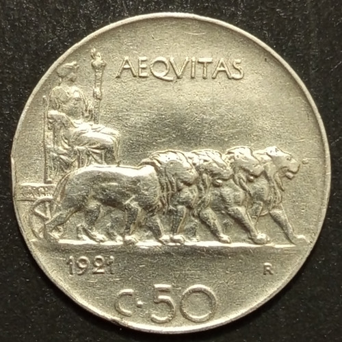 Centesimi lire leoni 1921 - 50,
