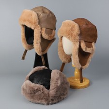 Uomo Pelliccia Finta Caldo Foderato Colbacco Stile Russo Orecchio Flap Invernale