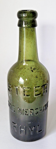 Vintage antique green bottle - green,