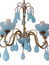 Antico Lampadario Acqua Blu