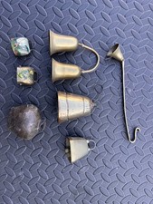 VINTAGE ANTIQUE COW BELL BRASS CATTLE BELL  HAND PAINTED Chamonix Swiss