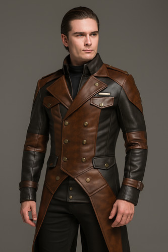 Cappotto pelle steampunk - cappotto, in