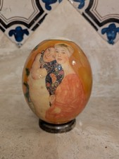 MASINI UOVA DI STRUZZO KLIMT "LE AMICHE" BASE IN ARGENTO SERIGRAFIA