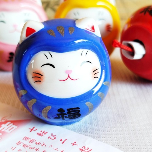Bambola daruma gatto - gatto, fortunato