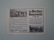 advertising Pubblicità 1936 BLOCCHIERA ROSACOMETTA ROSA COMETTA