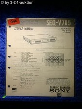 Manuale Di Servizio Sony SEQ V705 Equalizzatore Grafico (#0946)