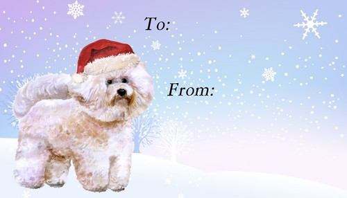 Etichette natalizie bichon - etichette,