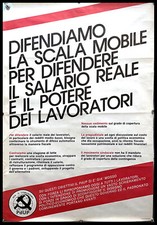1970ca * Manifesto, Poster Politica "PdUP - Difendiamo la Scala Mobile per Difen