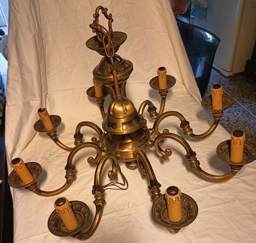Lampadario vintage ottone a - lampadario,