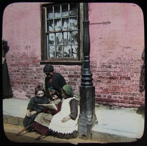 Glass magic lantern slide - glass,